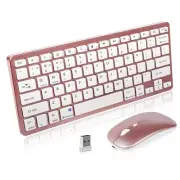 Wireless Keyboard and Mouse Combo Tri-Mode 2.4G Bluetooth Keyboard Mouse Port...