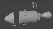 3d printed Apollo command and service module, 1/10 scale