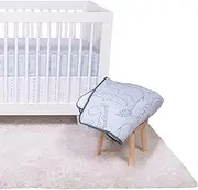 Trend Lab Modern Baby Crib Bedding Set for Boys | Simple Safari 4 Piece Nursery Décor Quilt, 2 Fitted Crib Sheets, and Dust Ruffle Skirt - Blue, 80015