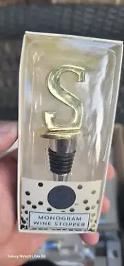 Monogram Wine Stopper Letters S, M, C, K, J, and A Available