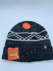 NEW ONE POLAR HEAT HIGH PILE SHERPA LINED REVERSIBLE HAT CAP BEANIE FAUX FUR GRY