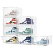 8 Pack Shoe Boxes Clear Plastic Stackable, Upgrade Large Shoe Storage Organiz...