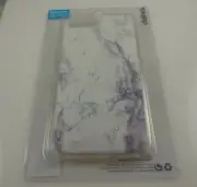 fits iPhone 6 plus, 7 & 8 + plus phone case Purple white marble bling crystals
