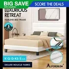 ALFORDSON Bed Frame Queen Double King Single Size Upholstered Base White Boucle