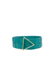 Maxi Intreccio triangle-buckle belt 75 Green