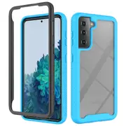 MCC Shockproof Bumper Case Samsung Galaxy S22 5G Clear Back Cover S901 [Sky Blue]