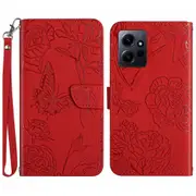 HT03 Wallet Phone Case For Xiaomi Redmi Note 12 4G Imprinted Leather Phone Stand Cover with