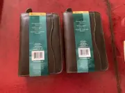 Day-Timer Wire-Bound Leather Organizer System Agenda Brown (set of 2)