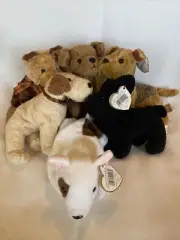 Ty Beanie Baby Terriers FIDGET, RUFUS, SCOTTIE, TUFFY, BUTCH, and WHISKERS