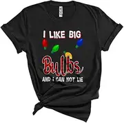 [Generic] I Like Big Bulbs and I Can Not Lie, Sarcastic Plaid Christmas Lights, Matching Pajama Family Group Unisex T-Shirt