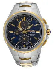 [Seiko] Coutura Perpetual Solar Silver/Gold Stainless Steel Two Tone Watch