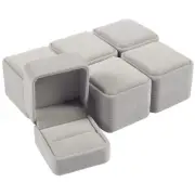 6 Pack Velvet Single Ring Box Jewelry Case for Proposal Engagement Wedding