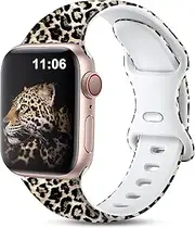Lerobo Compatible with Apple Watch Bands 40mm 41mm 38mm 45mm 44mm 49mm 42mm Women Men, Silicone Floral Printed Fadeless Pattern Band for Apple Watch Ultra 2 SE Ultra iWatch Series 9 8 7 6 5 4 3 2 1