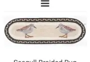 Sandpiper Print Braided Stair Tread or Table runner Earth Rugs Lot Of 2 Artist