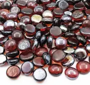 Flat Glass Marbles 2LB, High-Luster Glass Vase Filler Beads, Translucent Glass P