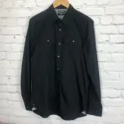 Kenneth Cole Dress Shirt Mens Stretch Fabric Black Size Small NWT