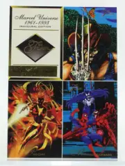 Flair - Marvel Universe Inaugural Edition Uncut Promo Card Sheet - 1961-1993