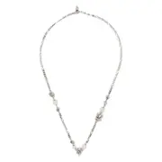 [Alexander Mcqueen] Alexander Mcqueen Skull-charm Curb-chain Necklace ONE SIZE SILVER/WHITE