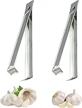 Garlic Peeler Tweezers 2 Pieces - Fish Bone Tweezers Set/Garlic Peeler Skin Remover, Stainless Steel Garlic Peeling Clips/Garlic Peeler Tool