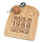 Personalised Dippy Egg Cup Board Made In Date Birthday Breakfast Custom Dad