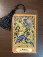 THE MAGICIAN RAVENS Bookmark Tarot Deck Chrysalis Art Card Oracle Gift Butterfly