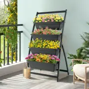 Costway124cm Vertical Raised Garden Bed with 4 Container Boxes and Drainage Holes