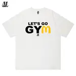 【READY  STOCK】LET'S GO 麥當勞短袖T恤創意夏季寬鬆白色印花圓領情侶