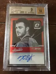Kris Bryant 2016 Donruss Optic Studio Signatures Red #11/15 BGS 9/10