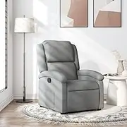 Light Grey Recliner Chair for Living Room, Comfy Fabric Reclining Chairs for Bedroom, Lounge, Reading - Comfy Furniture for Small Spaces