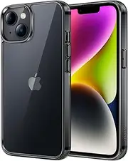 JETech Case for iPhone 14 6.1-Inch, Non-Yellowing Shockproof Phone Bumper Cover, Anti-Scratch Clear Back (Black)