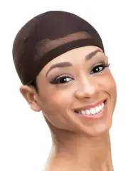 Wig Cap Dark Brown Stocking Men Women Wide Band Help Wigs Stay in Place *NEW*