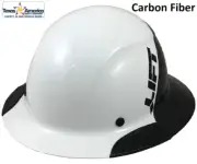 DAX Actual Carbon Fiber Full Brim Lift Safety Hard Hat - 50/50 Black and White