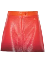 Courrèges Dégradé Vinyl Mini Skirt - Red - 8 8