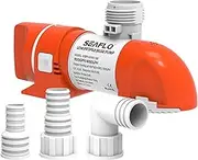 SEAFLO 14B Series 12V 1100 GPH Automatic Low Profile Bilge Pump | Timer Sensing, Check Valve, 360° Installation, and 4-Year Warranty for Marine, Yacht, Boat