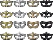 [FEQO] 16 Pieces Masquerade Masks Vintage Antique Masks Venetian Masks