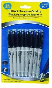 8 Markers Black Permanent SUPER MarkerS Pen Bulk Texta Fine Point New FREE POST
