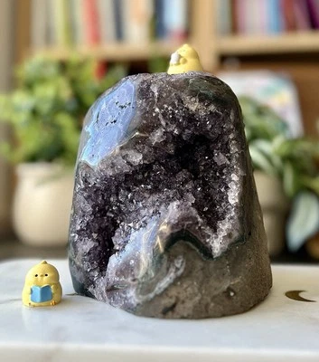 2.16 Kg-Raw Amethyst Crystal Volcano shaped– Cluster Geode Rock Reiki Mineral