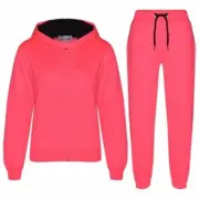 Kids Plain Tracksuit N Pink & Black Contrast Hoodie with Jogger Activewear Set