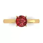 1Ct Round Cut Natural Garnet VVS1 Solid Gold Solitaire Engagement Promise Ring