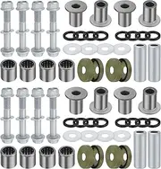 JAVIK 2 Set Front Upper Lower A Arm Bushing Seal Kits & Bolts for Kawasaki 2003-2006 KFX400 for Arctic Cat 2004-2008 400 DVX for Suzuki 2003-2014 Quadsport Z 400 OEM# 52455-07G00 92026-S095 3406-111
