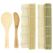 BambooMN Brand - Sushi Rolling Kit - 2x rolling mats, 1x rice paddle, 1x spreade