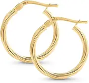 [Amberta] Allure Women 9ct Gold Twisted Hoop Earrings