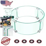Elegant 17" x 17" x 7" Glass Wind Shield with Aluminum Brackets for Fire Pits