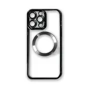 Magsafe Clear Plating Slim Magnetic Case Cover - For Apple iPhone 14 Pro (Black)
