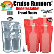 Cruise Ship Flask Kit Rum Runners Hidden Alcohol Liquor Booze Bag Wine Plastic