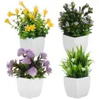 4 Pcs Artificial Potted Plant Fake Greenery Plants Indoor Table Top