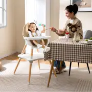 CostwayHigh Chair for Babies and Toddlers 6-in-1 Convertible Table Chair Set-Beige