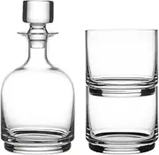 Maxwell & Williams Diamante Stacked Decanter Set 3pc Clear Gift Boxed