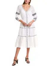 Johnny Was Cam Tiered Midi Dress