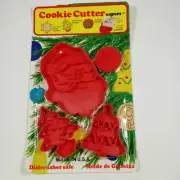 Set of 4 Vintage Christmas Theme Capers Cookie Cutters Angel Santa Tree Bell New
